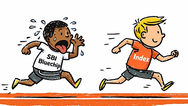 2025 में SBI लार्ज कैप फ़ंड अपने बेंचमार्क से पीछे क्यों रह गया?