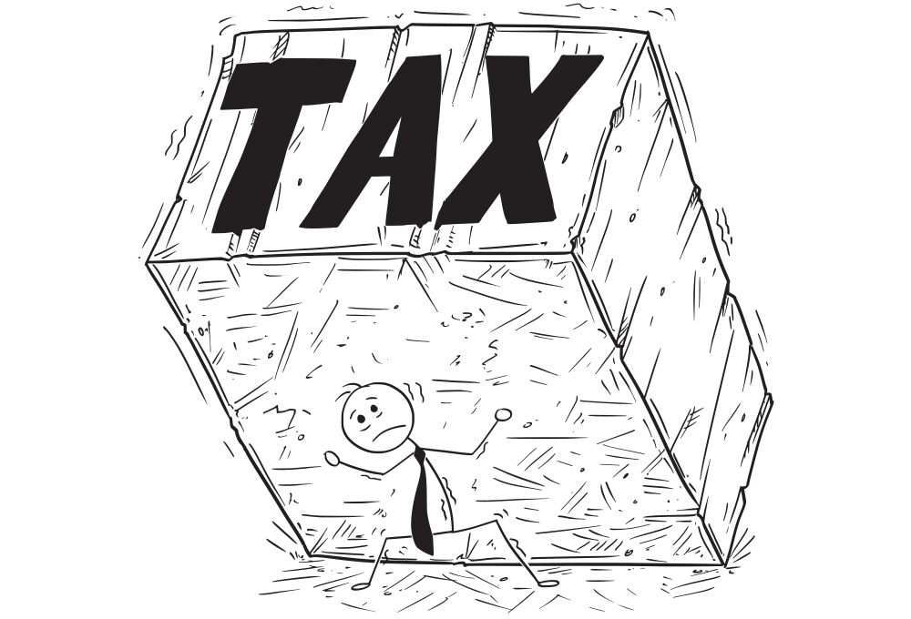 Income tax cartoon Black and White Stock Photos  Images  Alamy