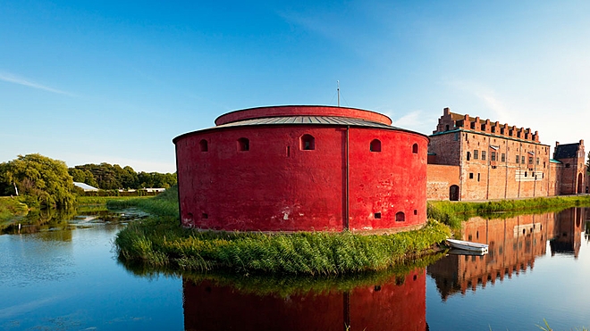 A moat with crocodiles