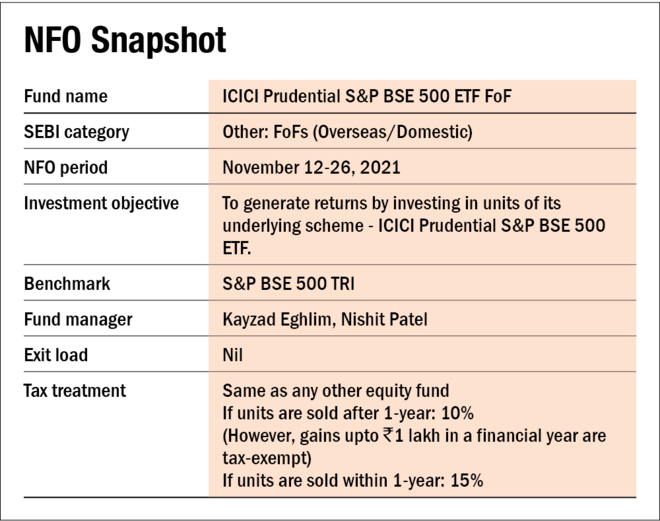 NFO review: ICICI Prudential S&P BSE 500 ETF FoF