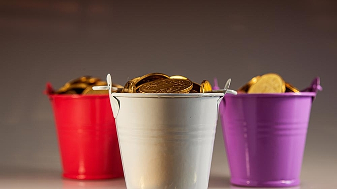 What is the three-bucket strategy to get regular income from retirement corpus?