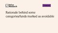 Rationale behind some categories/funds marked as avoidable