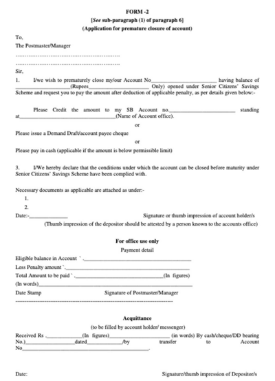 What are the penalties for premature closure of an SCSS account?