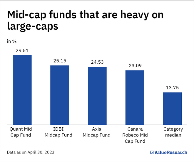 These mid-cap funds have unusually higher large-cap presence