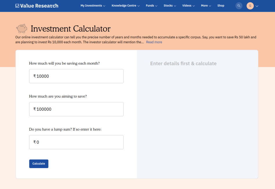 Investment Calculator Plan and Maximize Your Investments Value Research